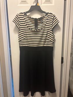 Spense Black and White Striped Dress