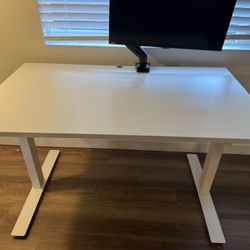 Desk sit/stand, white, 63x31 1/2"