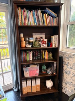 Classic brown wood bookcase