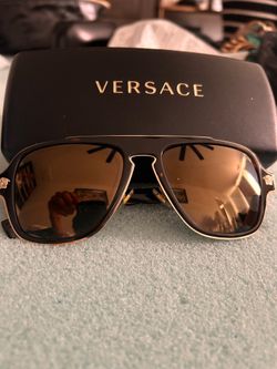 Versace  sunglasses, featuring a distinctive square aviator pilot frame design