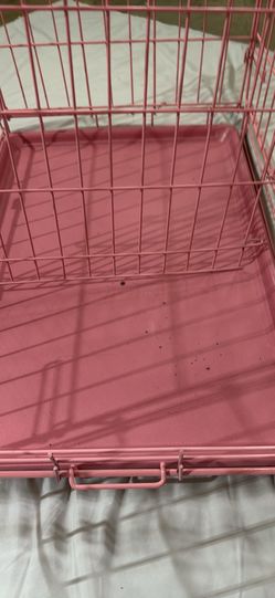 MidWest Homes for Pets 24-Inch Pink Fashion iCrate for Small Breeds, 12-20 lbs, Single Door Folding Dog Crate with Divider Panel, Leak-Proof Tray & Se