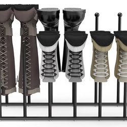 Free Standing Shoe Racks -Metal Boot Rack for Tall Boots Storage 6 Pairs,Shoe Storage Organizer for Dorm Room, Entryway, Bedroom, Stainless Steel Boot