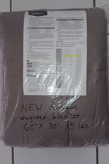 NEW Amazon dark gray cooling breathable microfiber 60" x 80" queen size weighted blanket $20 FIRM