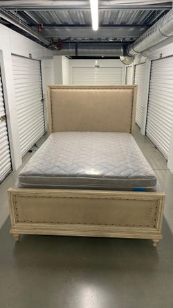 Queen bed frame with mattress