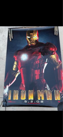Authentic Iron Man Theatre Release Movie Poster,Double-sided, Includes rare inventory tracking label