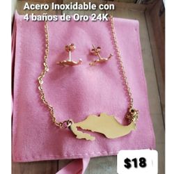 Stainless Steel necklace And Earrings