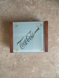 Coca-Cola Glass and Wood Coaster