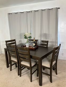 Modern Rustic Dining Table & 6 Chairs ASHLEY FURNITURE