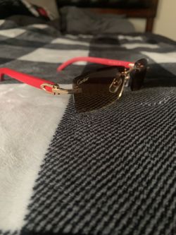 Red Wood & Gold Cartier Glasses