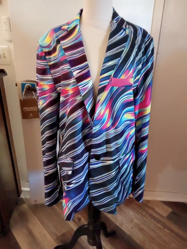 Blazer Suit Jacket Men's Size M Gay Pride Costume Coat Disco