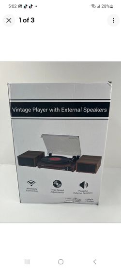 Vinyl Record Player with Speakers,Bluetooth Portable Turntable for Vinyl Records