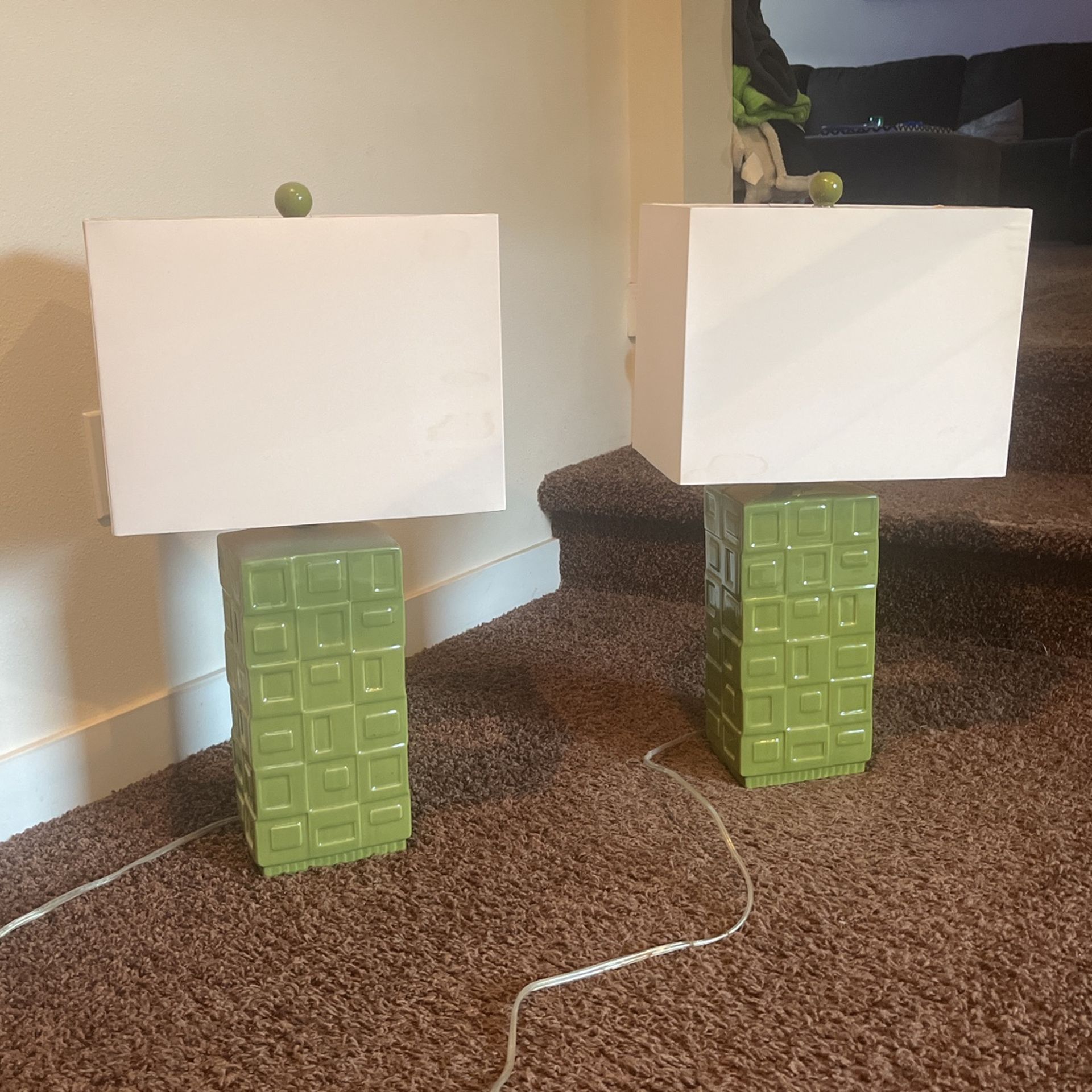 Apple Green Side Table Lights.