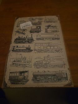 Train display.
Metal sign
