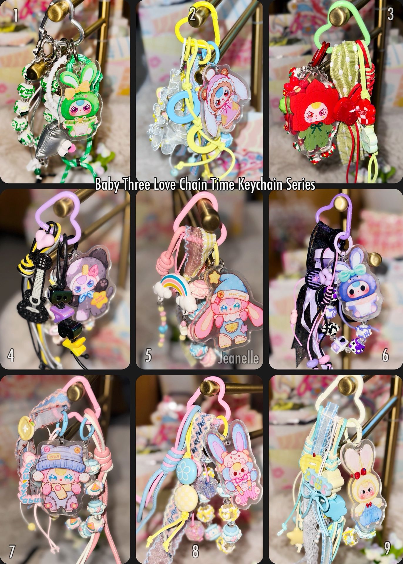 Baby Three Love Chain Time Series Official Keychain/Larnyard - New out of box BB3- Bloosom Snowfall