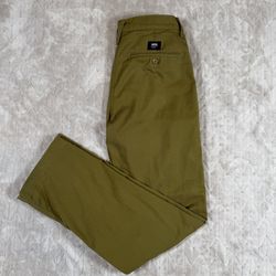 Vans Mens Authentic Chino Pants Sz 30 Khaki Relaxed Fit Performance