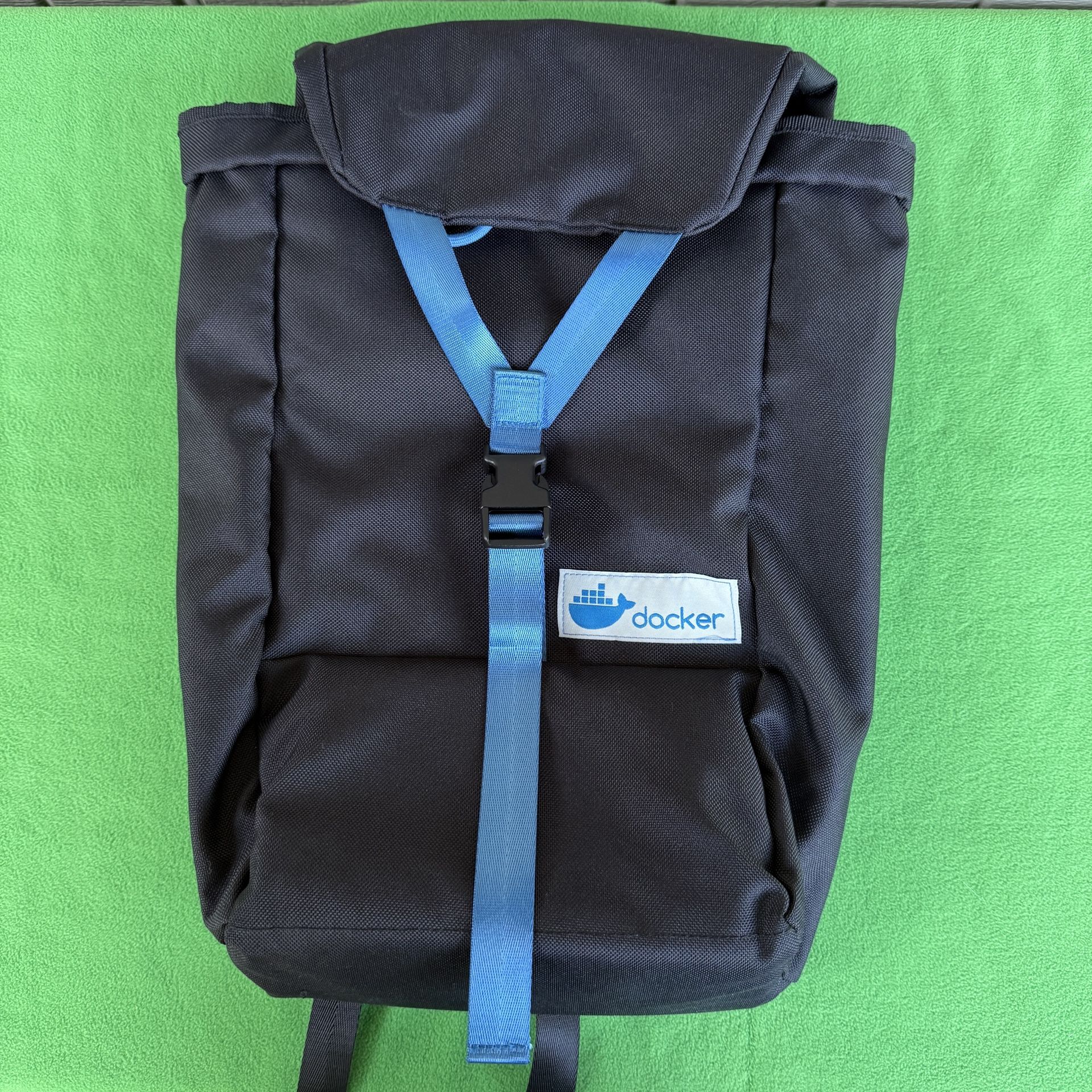 Laptop Backpack Black & Blue Color Docker Branded Logo Backpack Nice Clean