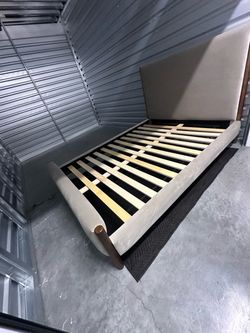 Upholstered Wood Queen Bed Frame