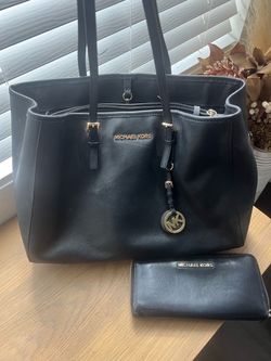 Michael Kors Black Tote Bag and Wallet Set