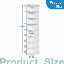 8 Tier 360 Degree Rotating Shoe Rack Tower
