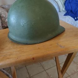Army 🪖 Helmet Old Vintage War Green Military With Original Strap 