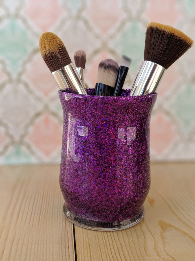 Pretty Purple Make Up Brush Holder