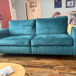 Emerald Green, Velvet Couch For Sale