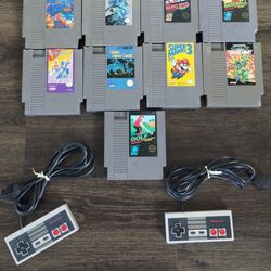 Original Nintendo Games And 2 Controllers 