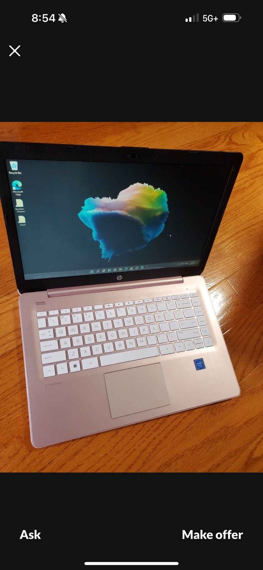 Great Condition Pink HP 14” Laptop With Windows 11 Updated
