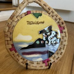 Vtg Hand Woven Seagrass Wall Art