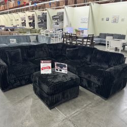 New  Black Sectional 