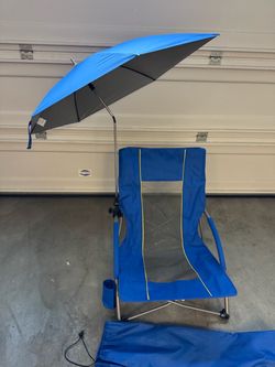 Two New Beach Camping Chairs with Umbrella
