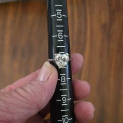 New 2 Ct Silver Heart ❤️ Moissanite Solitaire Ring Size 7