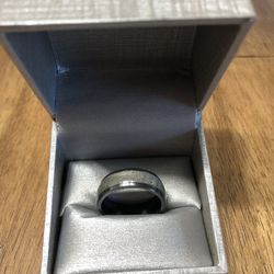 Black Zirconium W/ Meteorite Inlay 8mm Ring