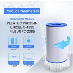 POOLPURE Spa Filter Replaces Pleatco PRB35-IN, Unicel C-4335, Guardian 409-219, Filbur FC-2385, 03FIL1300, 17-2482, 25393, 303557, 817-3501, R173431,