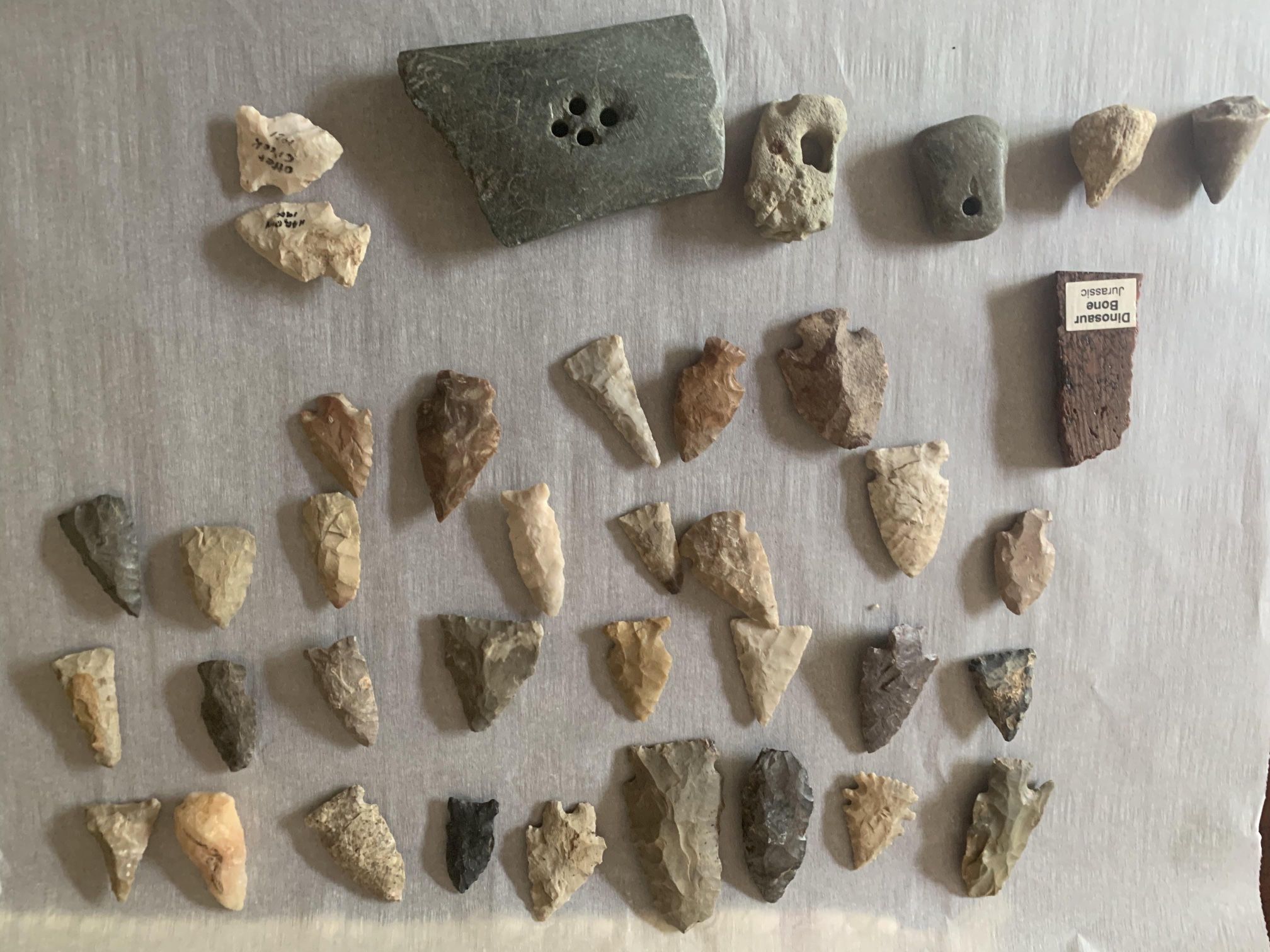Arrowheads Fossils, And A Chunk Of Pyrite