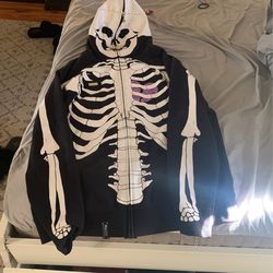 Glow In The Dark Skull Zip Up Hoodie 
