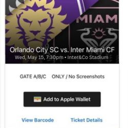 Orlando City Vs Inter Miami CF Ticket