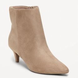 "New"  Sexy Kitten Heel Booties In Taupe Color 