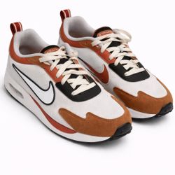 Nike Air Max–Style Low-Top Sneakers – White / Tan / Rust