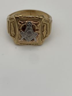 Freemason Ring 10k Gold With Platinum Size 10