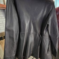 Womans Leather Coat - Large