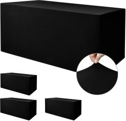 4 Pack Stretch Spandex Black for 8 Foot Tables - 96 x 30 Inch - -NEW (1906/2)