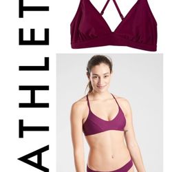 Athleta Tide Bocasp Triangle Bikini Top in Velvet Plum Size XS