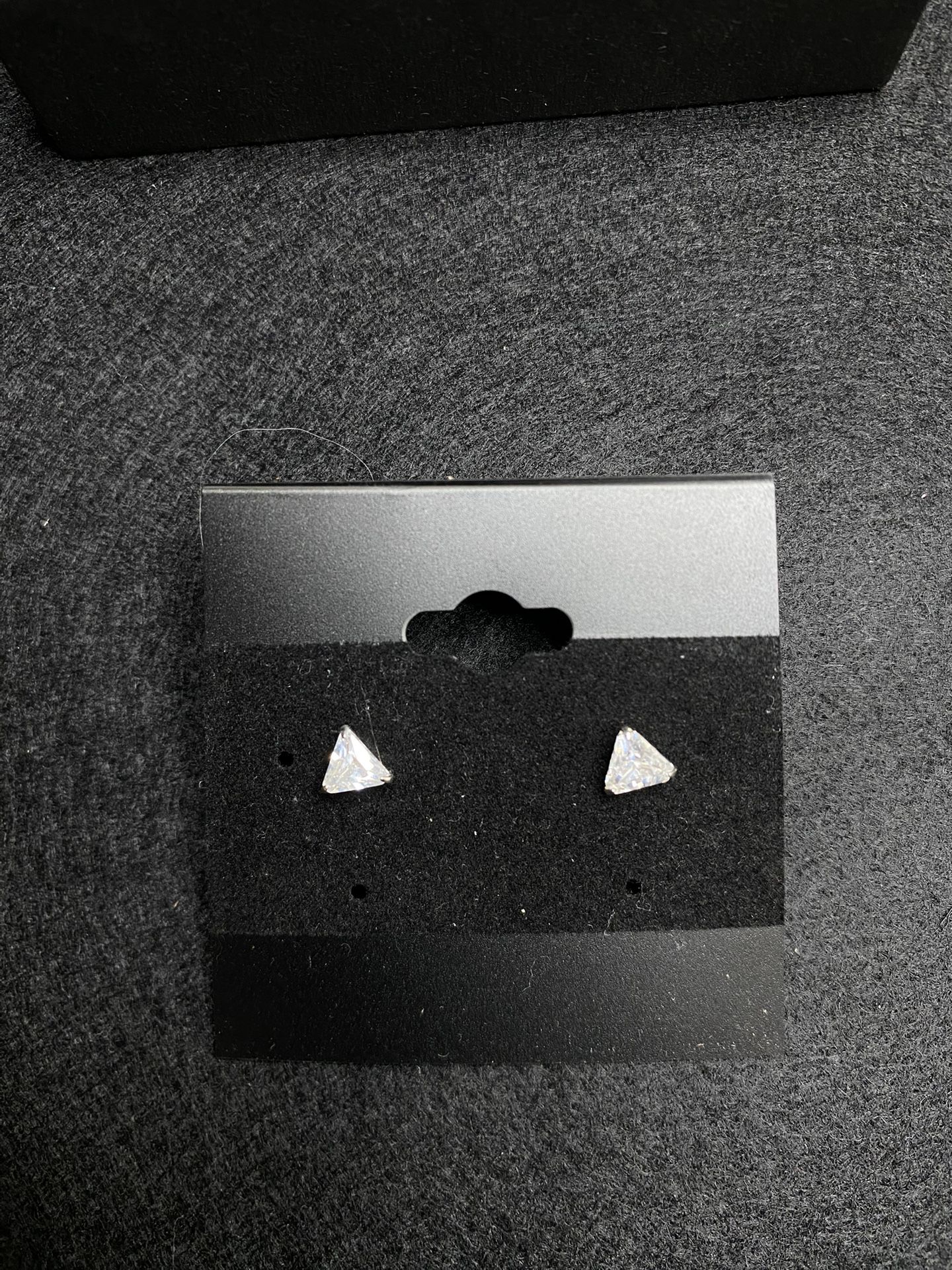 925 Silver Triangle Cz Earrings