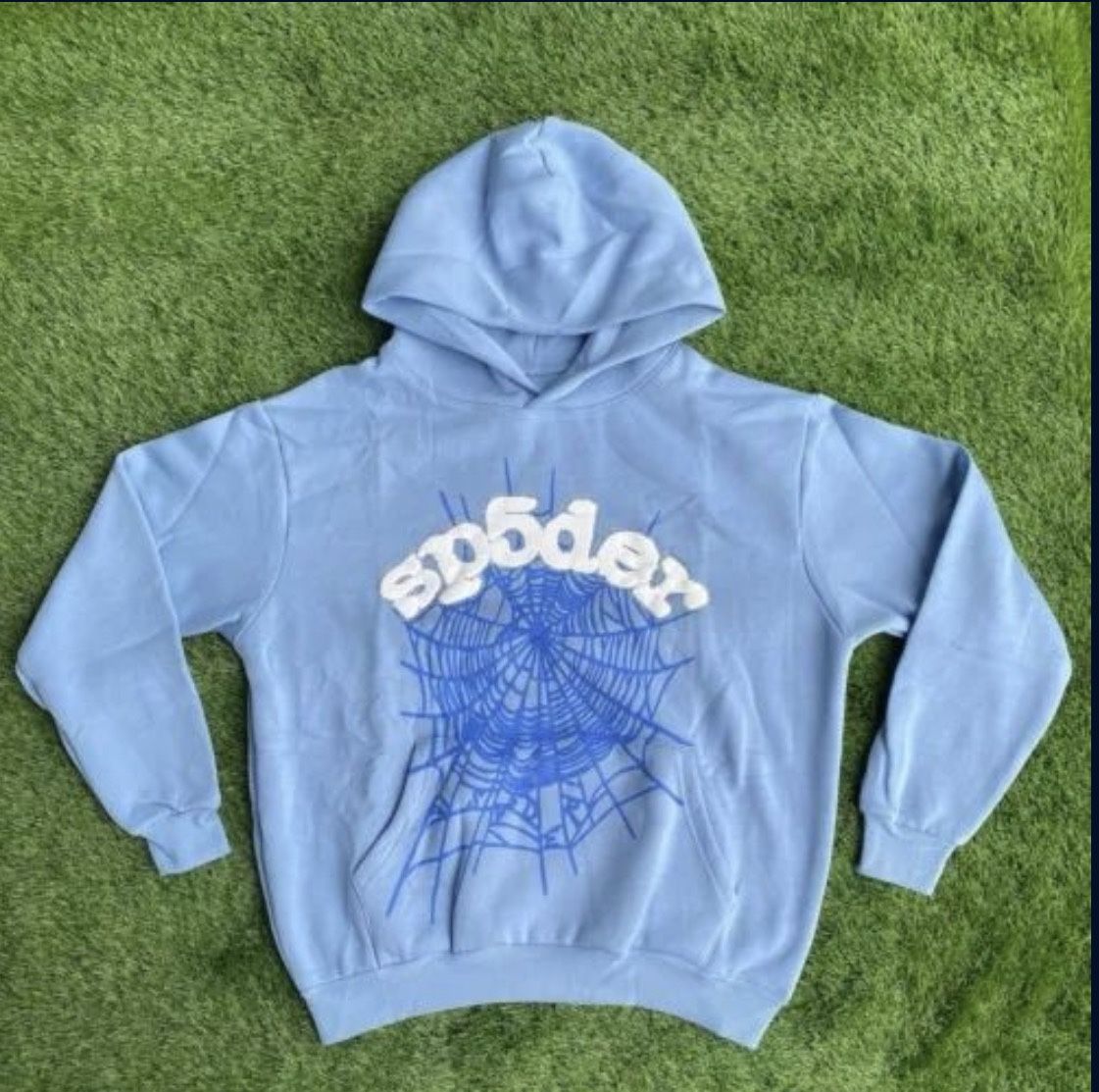 Light Blue Sp5der Hoodie Size S 