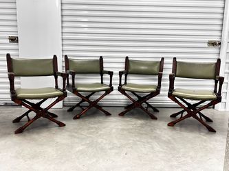 Set of 4 Director's Style Armchairs with X-Base
