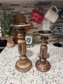 Wooden Candle Holders 