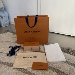 Authentic LV Louis Vuitton Empty Shopper Bag Box Ribbon wrapping paper dust bag