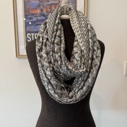 Silver And Blue Infinity Scarf