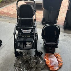 Graco Double Stroller And Car Seat
